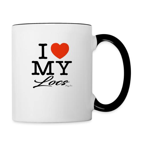 I LOVE MY LOCS (black text design) - Contrast Coffee Mug
