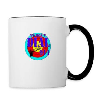 We dont dial 911 - Contrast Coffee Mug - white/black - Right