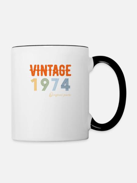 50 Year Old Gifts Vintage 1974 Limited Edition - Contrast Coffee Mug - white/black