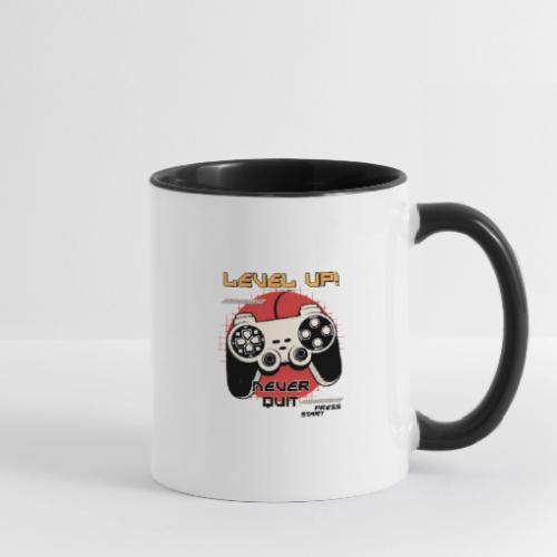 Level Up! Never Quit Gaming - Contrast Coffee Mug