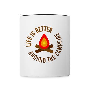Life is better around the campfire - Contrast Coffee Mug - white/black - Front