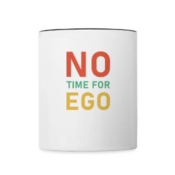 No Time For Ego - Contrast Coffee Mug - white/black - Front
