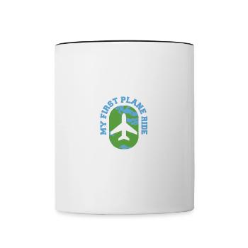 My First Airplane Ride Vacation Trip Solo - Contrast Coffee Mug - white/black - Front