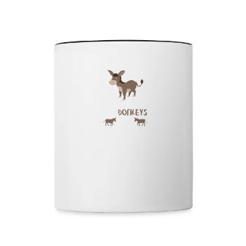 Donkey Gift Cute Donkey Gifts Farmer Donkey - Contrast Coffee Mug - white/black - Front