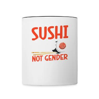 Sushi Rolls Not Gender Roles Sushi Lover Japan - Contrast Coffee Mug - white/black - Front