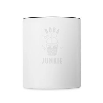 Bubble Tea Junkie, Bubble Tea Lover - Contrast Coffee Mug - white/black - Front