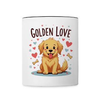 Golden Retriever - Golden Love - Contrast Coffee Mug - white/black - Front