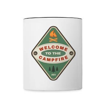 Welcome to the campfire - Contrast Coffee Mug - white/black - Front