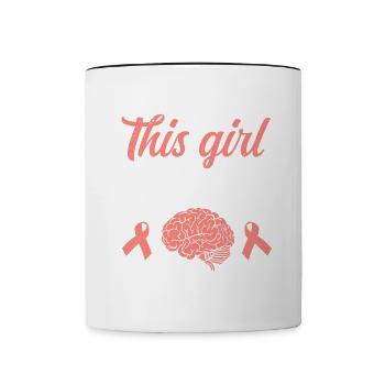 This Girl Beat A Stroke Stroke Survivor - Contrast Coffee Mug - white/black - Front