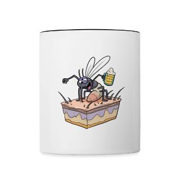 Insect Mosquito Drinking Beer Mosquitoes - Contrast Coffee Mug - white/black - Front