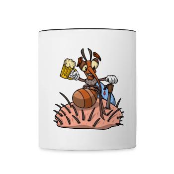Insect Mosquito Drinking Beer Mosquitoes - Contrast Coffee Mug - white/black - Front