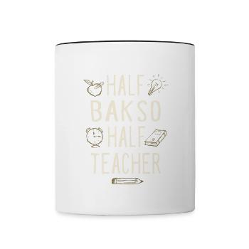 Half Bakso Half Teacher Funny Professor Humor - Contrast Coffee Mug - white/black - Front