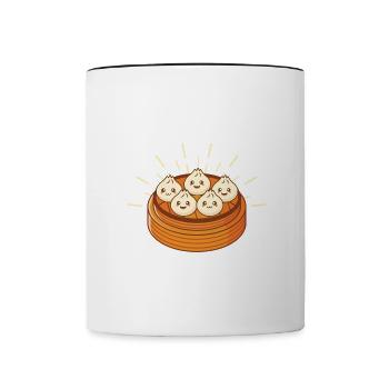 Summer Chinese Food Dumplings Fueled by Dim Sum - Contrast Coffee Mug - white/black - Front