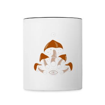 Psychedelic Acid Folk Trance Skirt EDM Goa Rave - Contrast Coffee Mug - white/black - Front
