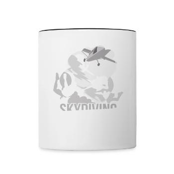 Skydive parachutist, parachute skydiver gift - Contrast Coffee Mug - white/black - Front