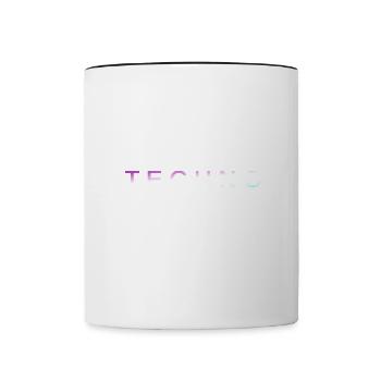 Techno House Party EDM Festival Goa Electro Rave - Contrast Coffee Mug - white/black - Front