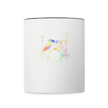 Drummer Drums Drumsticks Musician Outfit - Contrast Coffee Mug - white/black - Front