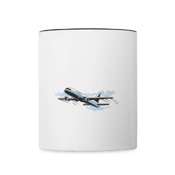 Solo Traveler Vacation Trip My First Airplane - Contrast Coffee Mug - white/black - Front