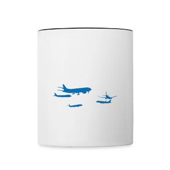 Solo Traveler Vacation Trip My First Airplane - Contrast Coffee Mug - white/black - Front