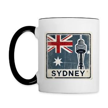 Sydney Tower - Contrast Coffee Mug - white/black - Left