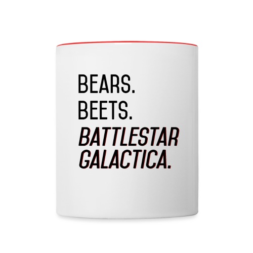 Bears. Beets. Battlestar Galactica. (Black & Red) - Contrast Coffee Mug