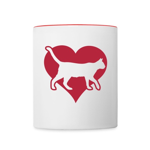 love heart cats and kitty - Contrast Coffee Mug