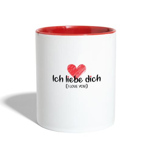 Ich liebe dich [German] - I LOVE YOU - Contrast Coffee Mug