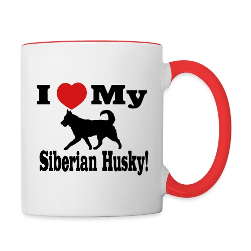 I Love my Siberian Husky - Contrast Coffee Mug