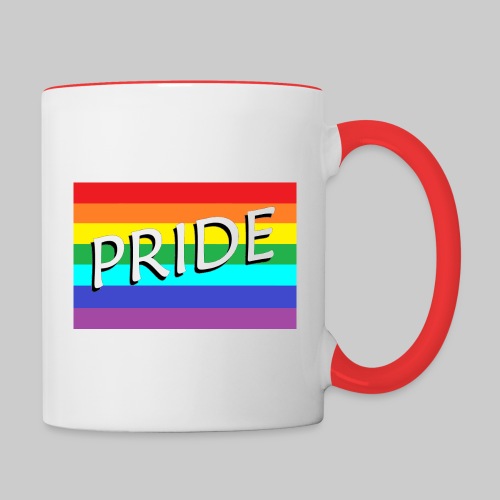Pride Flag with Pride Text - Contrast Coffee Mug