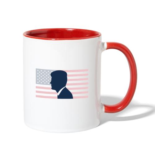 JFK With Flag - Contrast Coffee Mug