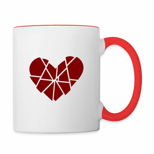 Heart Broken Shards Anti Valentine's Day - Contrast Coffee Mug