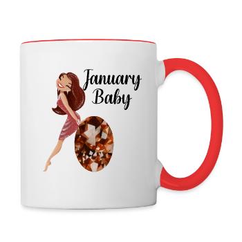 January Baby - Contrast Coffee Mug - white/red - Right