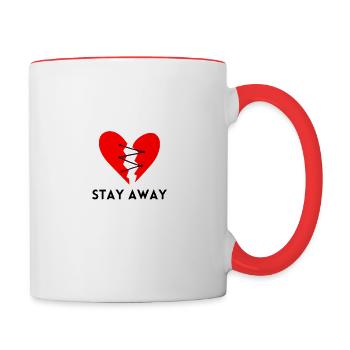 Stay away . broken heart - Contrast Coffee Mug - white/red - Right