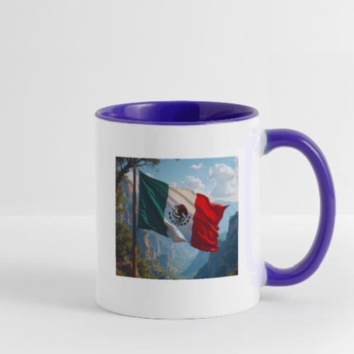 Mexican Flag in Mountain Nature Landscape - Contrast Coffee Mug