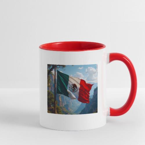 Mexican Flag in Mountain Nature Landscape - Contrast Coffee Mug