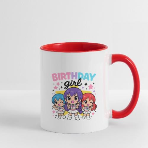 Cute Chibi Birthday Idol Girls - Contrast Coffee Mug
