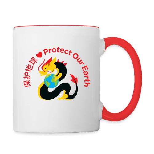 Kindness Dragon with Earth - Red - Contrast Coffee Mug