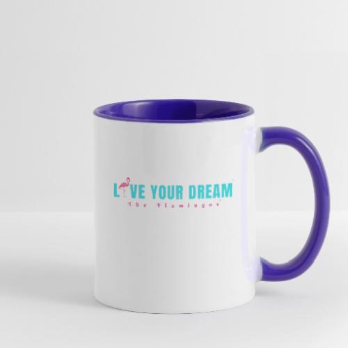 Live Your Dream w/Flamingo Bird - Contrast Coffee Mug
