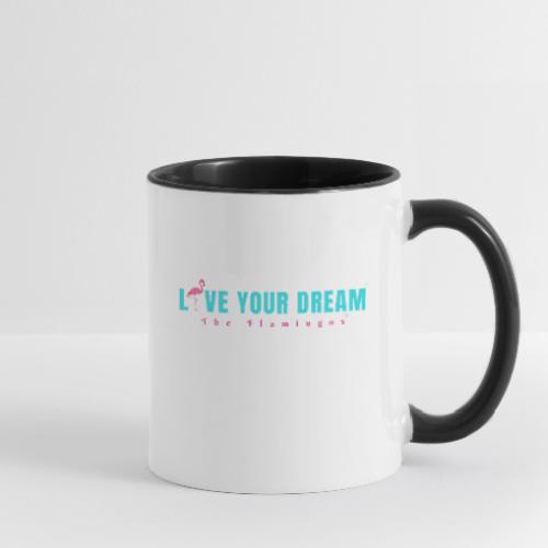 Live Your Dream w/Flamingo Bird - Contrast Coffee Mug