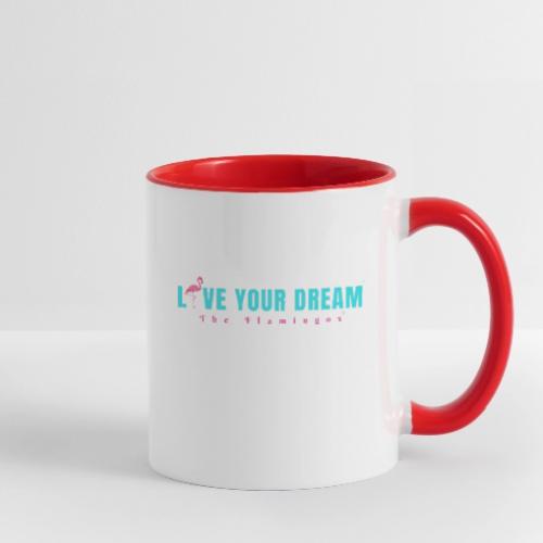 Live Your Dream w/Flamingo Bird - Contrast Coffee Mug