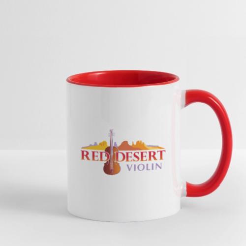 Red Desert Violin- Red Text, Cut-Out. - Contrast Coffee Mug