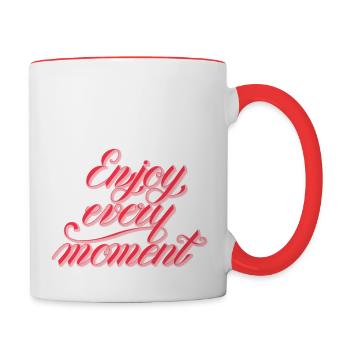 Life is beautiful - Contrast Coffee Mug - white/red - Right