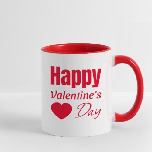 Red Heart Happy Valentines Mug - Contrast Coffee Mug