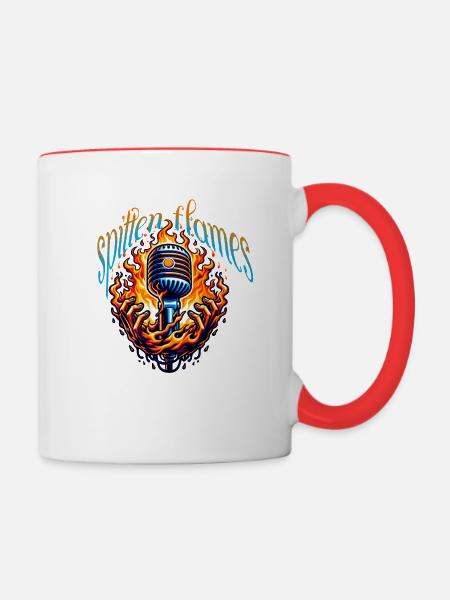 Spitten Flames - Contrast Coffee Mug - white/red