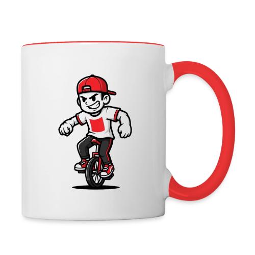Unicycle Rebel – Street Rider Mascot - Contrast Coffee Mug