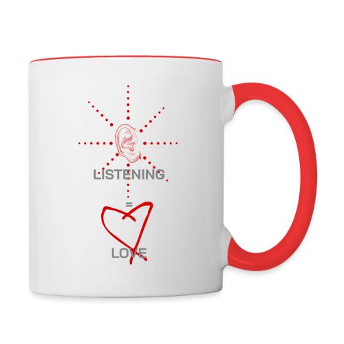 Listening Equals Love - Contrast Coffee Mug