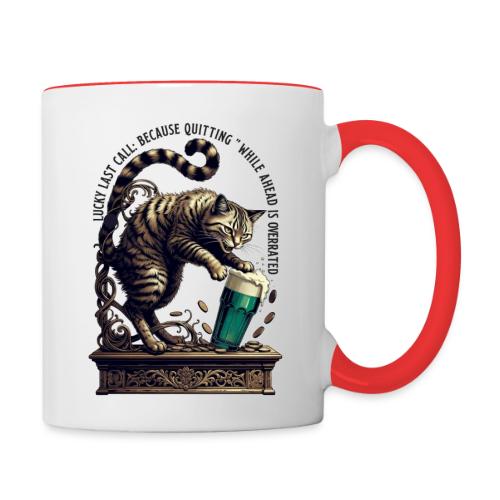 Lucky Last Call Cat Graphic Tee - Contrast Coffee Mug
