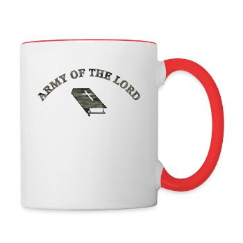 Army of the Lord camo w/ Bible - Contrast Coffee Mug - white/red - Right