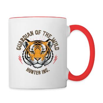 Guardian of the Wild, Hunter INC. - Contrast Coffee Mug - white/red - Right