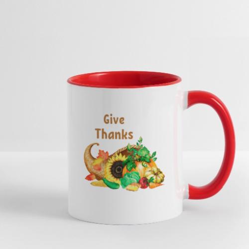 Give thanks - Contrast Coffee Mug